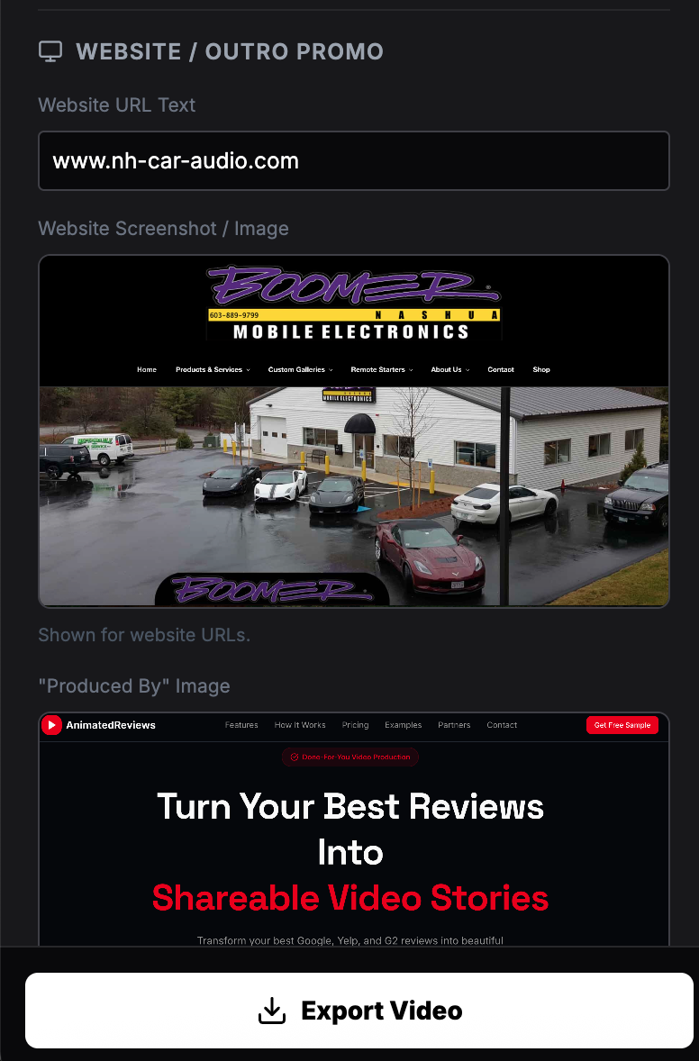 KineticFlow AI - Step 4: Website outro promo and export